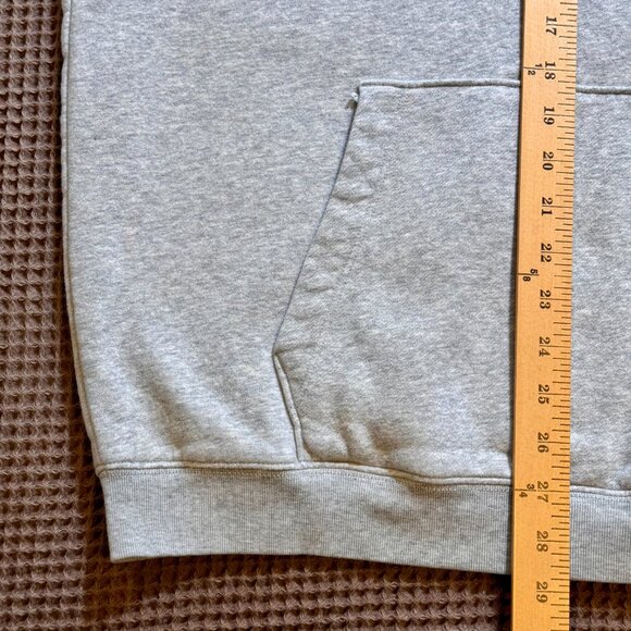 GAP Heather Gray Pullover Hoodie Sweatshirt Fleece Lined Men’s Large - Picture 6 of 7